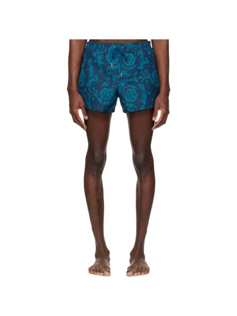VERSACE Navy Baroque Swim Shorts