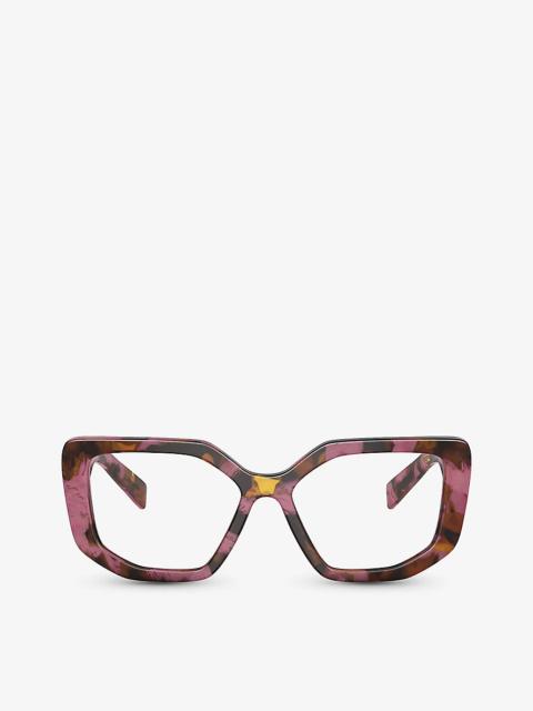 PR A04V irregular-frame tortoiseshell acetate optical glasses