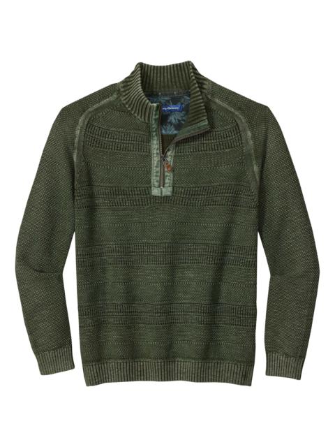 Tommy Bahama Men's Saltwater Textured Quarter-Zip Sweater - Winchester Green