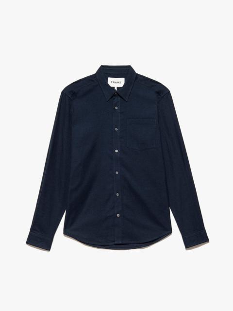 Brushed Cotton Shirt in Midnight Blue