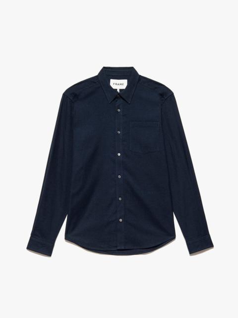FRAME Brushed Cotton Shirt in Midnight Blue