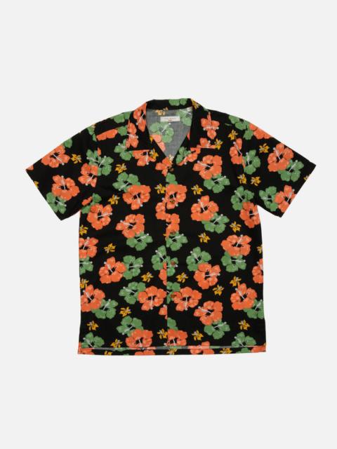 Nudie Jeans Arvid Flower Hawaii Shirt Black