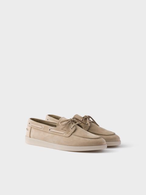 Suede boat shoes with laces