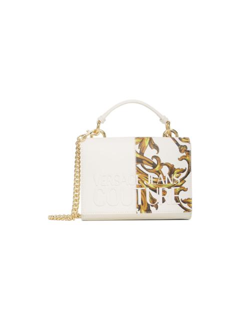 VERSACE JEANS COUTURE White Regalia Baroque Rock Cut Bag