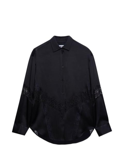 MSGM lace-panel shirt