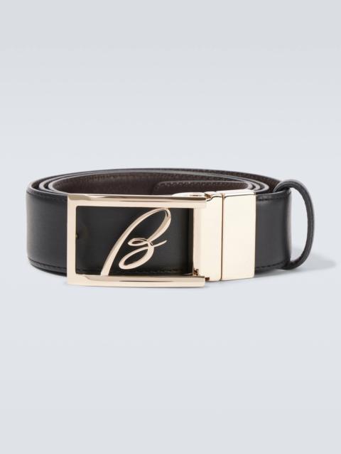 Brioni Logo leather belt