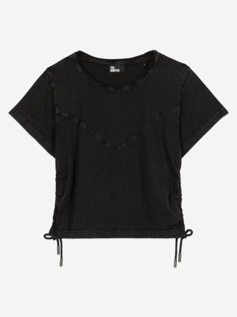 The Kooples BLACK T-SHIRT WITH LACING
