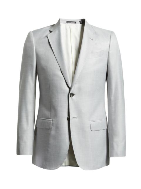 G Line Grey Slub Viscose & Silk Sport Coat