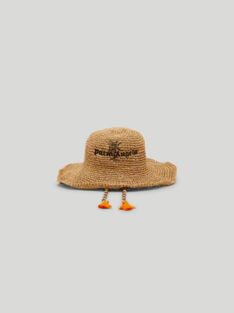 Palm Angels logo-embroidered woven sun hat