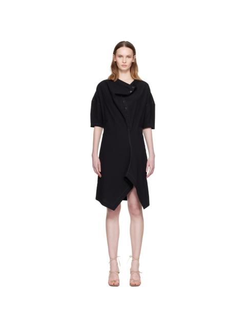 Lemaire Black Soft Collar Tube Minidress