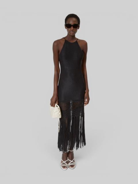 The Kooples BLACK MESH HALTER DRESS WITH BANGS