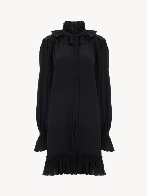 Chloé LONG-SLEEVE MINI DRESS IN CRÊPE DE CHINE