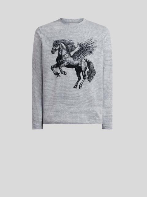 Etro COTTON SWEATER WITH PLACED PEGASO PRINT