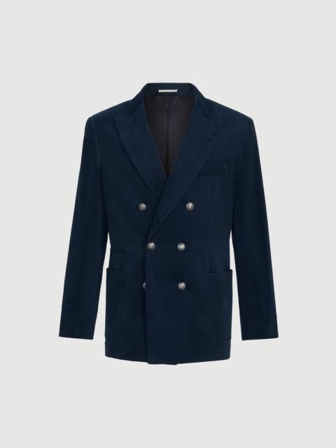 Brunello Cucinelli Sea Island cotton narrow wale corduroy one-and-a-half breasted deconstructed blazer with patch pocke