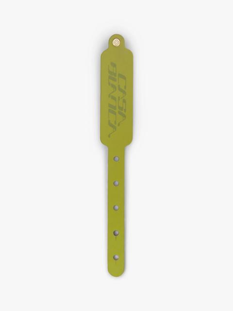 CASABLANCA Green & Gold Leather Wristband | Casablanca Paris