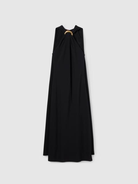 Acetate blend fabric evening dress