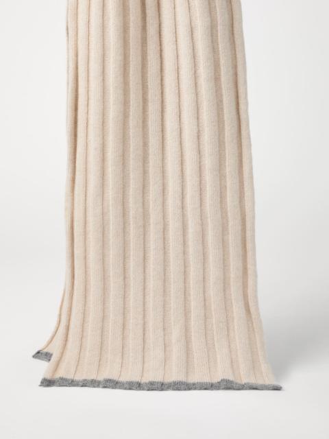 Brunello Cucinelli Cashmere rib knit scarf