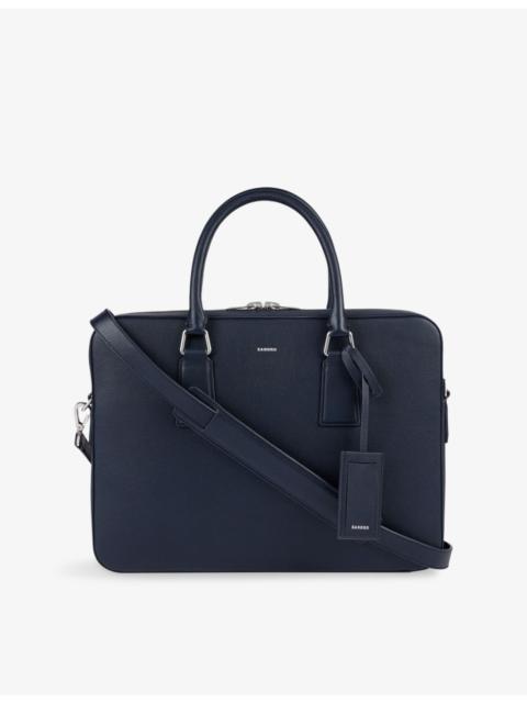 Sandro Grained Large Leather Briefcase