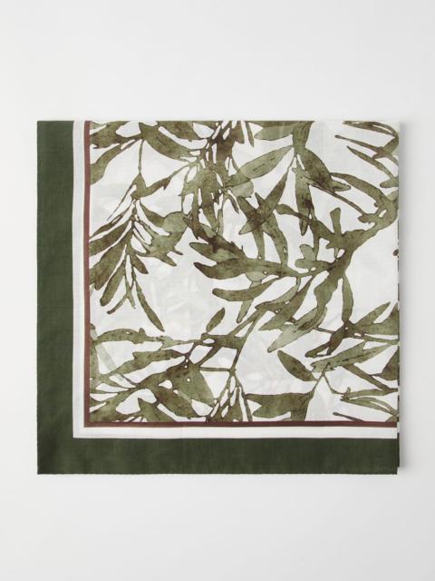 Brunello Cucinelli Herbarium print cotton foulard