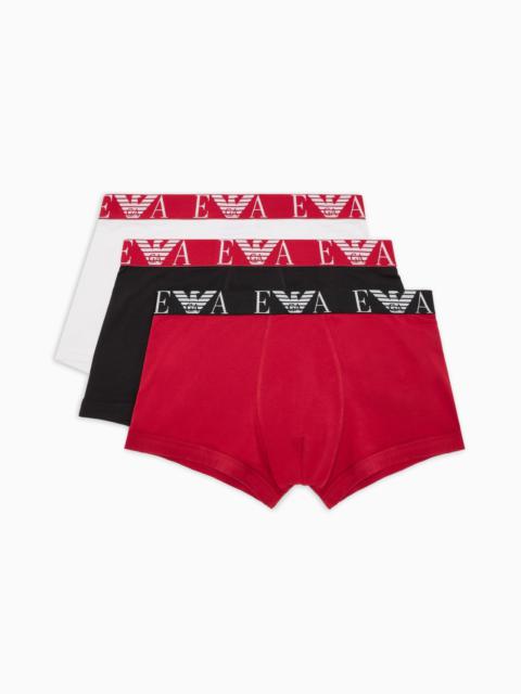EMPORIO ARMANI THREE-PACK OF BOXER BRIEFS WITH BOLD MONOGRAM LOGO