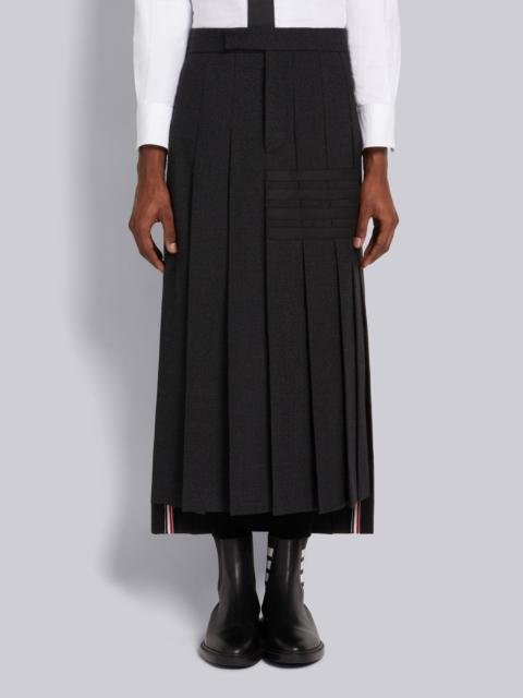 Thom Browne Dark Grey Thornproof Wool 4-Bar Ankle Length Classic Rise Backstrap Pleated Skirt