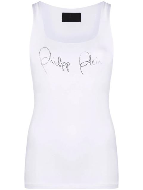 PHILIPP PLEIN rhinestone-logo tank top