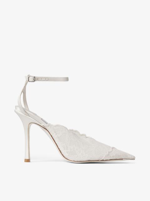 JIMMY CHOO Faiz 100 Ivory Jimmy Choo Lace Pumps