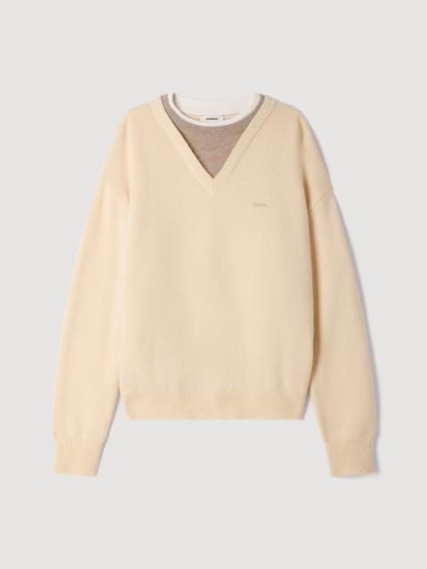 Sandro 2-IN-1 WOOL AND CASHMERE JUMPER