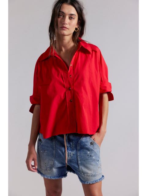 FREE PEOPLE We The Free Seaside Cotton Button Down