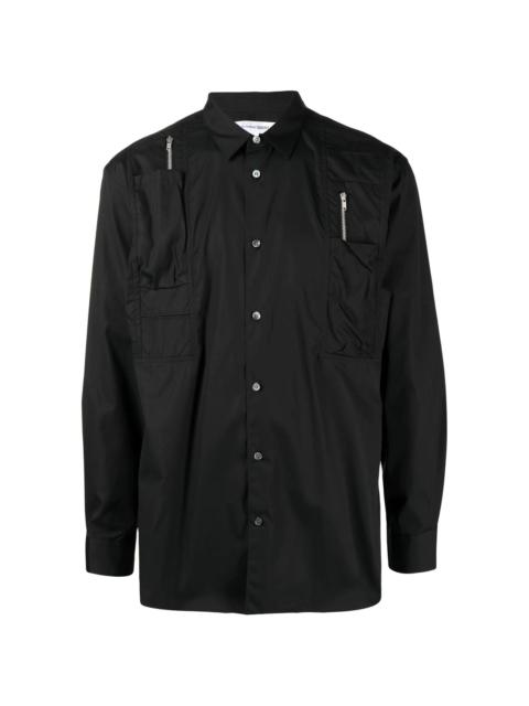zip-pocket long-sleeve shirt