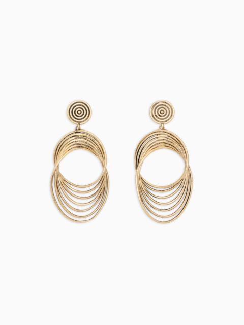 GIORGIO ARMANI BRASS CLIP-ON PENDANT EARRINGS