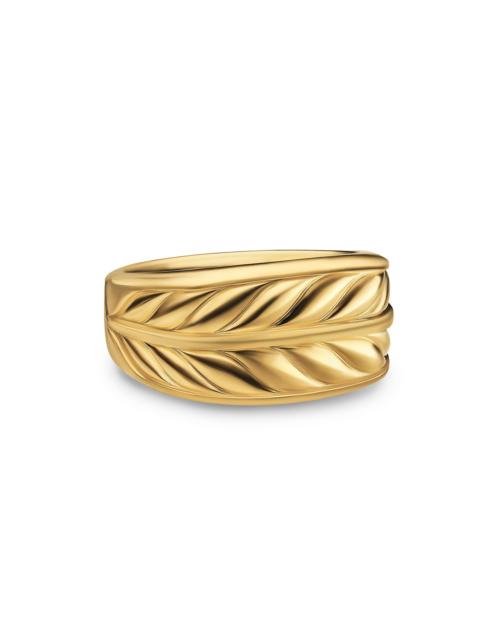 DAVID YURMAN Men's Chevron Three Sided Signet Ring in 18K Yellow Gold, 12.5MM - Gold