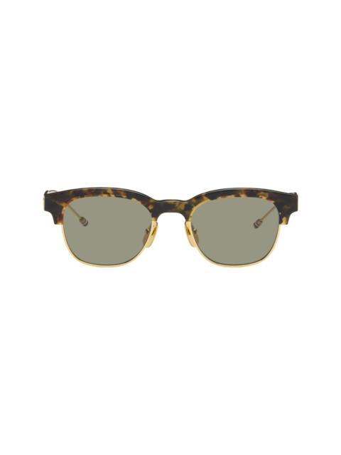 Thom Browne Brown Acetate & Titanium Oval Sunglasses