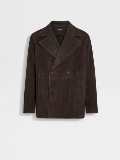 ZEGNA SHEARLING WOOL PEACOAT