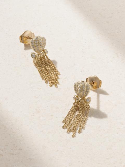 Yvonne Léon Poulpes 9-karat Gold Diamond Earrings