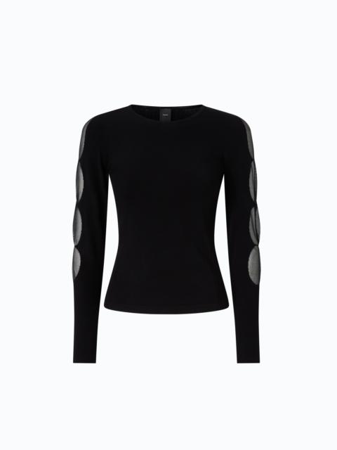 PINKO LIGHTWEIGHT RIBBED SWEATER WITH SHEER DETAILS