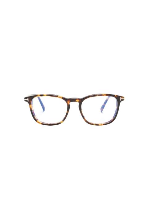 tortoiseshell square-frame glasses