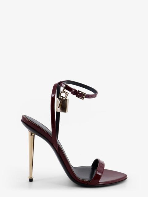 TOM FORD Patent Leather Sandals With Iconic Metal Padlock