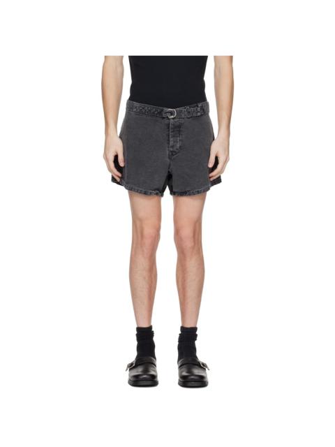 Our Legacy Gray Oyster Trunk Denim Shorts