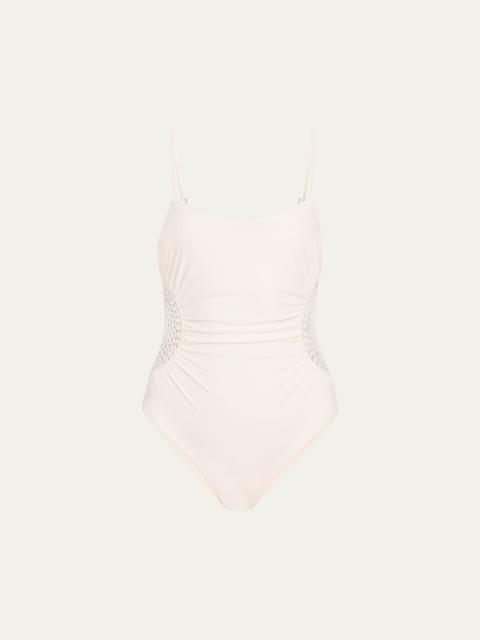 SIMKHAI Elliot Macrame Inset One-Piece Swimsuit