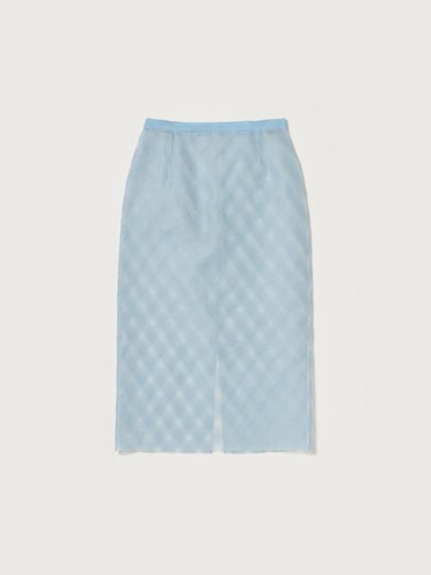 AURALEE SHEER SILK COTTON CUT JACQUARD PENCIL SKIRT