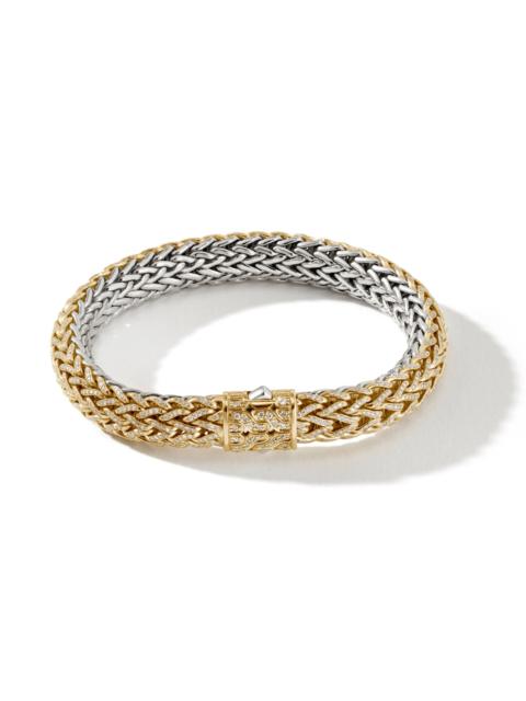 JOHN HARDY Icon Bracelet, Gold, Silver, Diamonds, 10.5MM