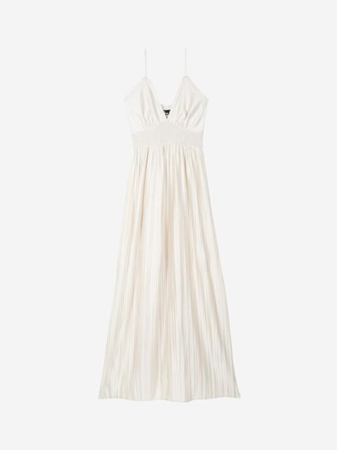 The Kooples OFF-WHITE PLEATED MAXI DRESS
