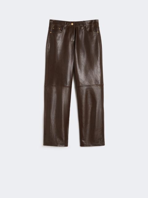 Max Mara VIOLINO Nappa leather trousers - DARK BROWN