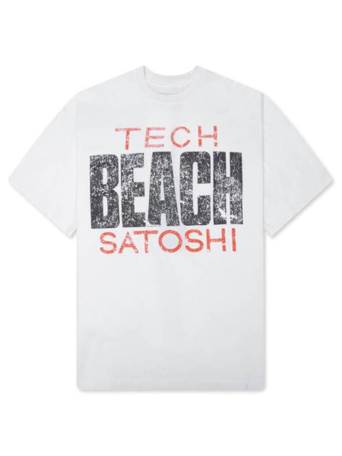 SATOSHI NAKAMOTO TECH BEACH TEE - WHITE