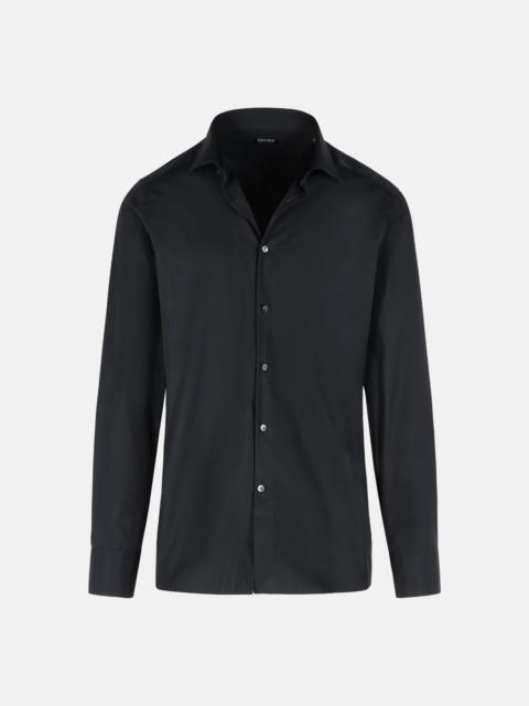 ZEGNA 'TROFEO' BLACK COTTON SHIRT