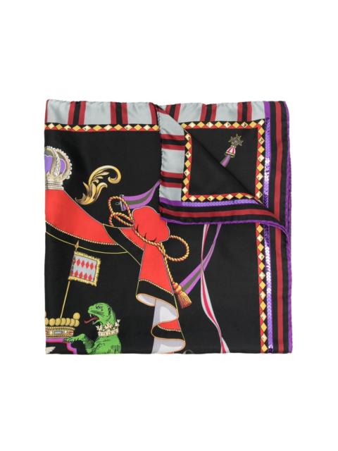 Etro logo-embroidered chunky-knit scarf