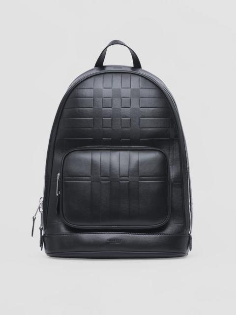 Burberry Embossed Check Leather Backpack