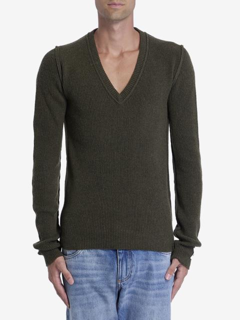 Deep V-neck sweater