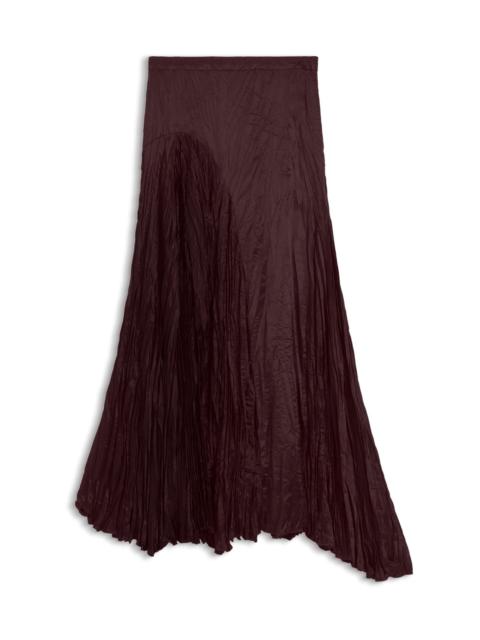 BOSS CRINKLE-TEXTURED SATIN SKIRT WITH ASYMMETRIC HEM